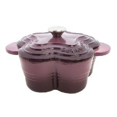 Deukonig 德京 紫羅蘭琺瑯鑄鐵 山茶花型鍋22公分 典藏組, 紫色, 1個
