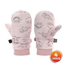 아동 공용 방한 기모안감 공룡패턴 손모아 장갑