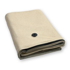 親膚柔軟電熱披肩 加大尺寸升級拉鍊設計 多功能雙面高棉度針織緹花, 150X80cm 米色