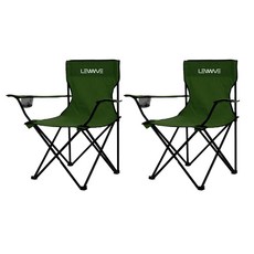 모닥 경량 접이식 캠핑 의자 릴렉스 체어, 그린, 2개, 기본형