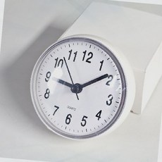 욕실 벽걸이 시계 무소음 방수 화장실 인테리어 흡착식 원형 아날로그 쿼츠, 방수시계(옐로우)