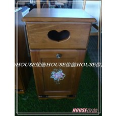 *︵House傢飾︵*鄉村風隱藏式實木彩繪面紙垃圾櫃/收納櫃/電話櫃(柚木色-溫馨玫瑰)【 限量款/新發售 】