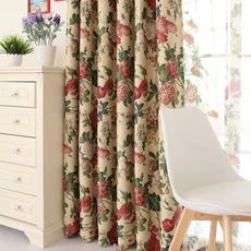 스타일 목가적 인 커튼 거실 침실 베이 창 유럽 화면, 01 W100cmXH260cm 1PC, 01 당겨 주름 테이프, 01 curtain