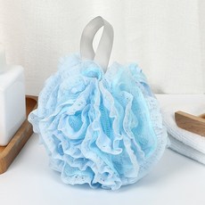 蕾絲沐浴球 柔軟起泡洗澡球, 藍色, 1個, 1個裝