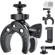 360 회전이 가능한 UTEBIT 카메라 마운트 클램프 14 나사 헤드 + 휴대폰 삼각대 및 어댑터 Gopro 액션 캠 자전거 핸들바에 호환됨