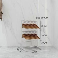 바퀴 행거 정리대 거치대 행어 철제 의류 쇼핑몰 진열대 헹거 선반 튼튼한 바퀴달린 스탠드, 50cm 실버 3단