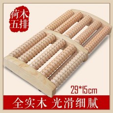 實木五排滾輪腳底按摩器, 1個, 升級荷木五排 實木 -防滑