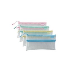 COX 三燕 EVA環保雙層網格透明收納拉鏈袋 文件收納整理 辦公學習用品, 1個, NO.9247H【票據型】