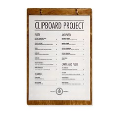寫字板專案 經典活頁夾木質菜單板, 1個