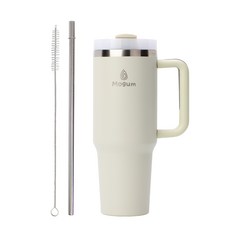 모굼 보온 보냉 대용량 손잡이 스텐 텀블러, 1개, 1200ml, 샌드