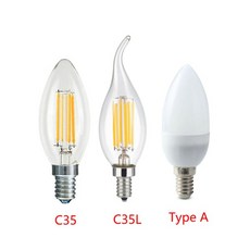 LED 전구 E14 220V 4W 12W C35 필라멘트 촛불 Candelabra 구부러진 팁 백열등 동등 램프, [02]  흰색, [07] Type A 3W, 02  흰색, 07 Type A 3W