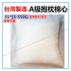 佳冠附發票 55*55cm 550g 台灣製純白A級抱枕心棉心，超蓬鬆舒適，品質保證, 1個, 55*55-550g