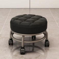 【椿嶼】滑輪矮凳帶嚮輪家用兒童學步換鞋擦地可移動寶寶闆凳小凳子, 16格黑色-滑輪, 1個