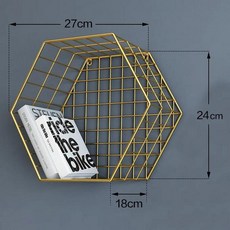 북유럽 바람 벽 선반 tv 벽 매달려 장식 디스플레이 스탠드 금속 프레임 파티션 거실 스토리지 랙 가정용 선반, gold S