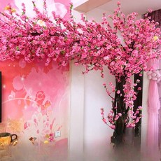 대형 조화나무 인조 벚꽃 복숭아꽃 인테리어 식물 장식 북유럽 스타일 실내 플랜테리어, 1개, 크기와 형태 맞춤 제작 지원
