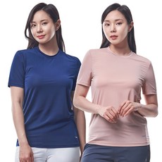 <BFL> (1+1) 여성 기능성 쿨 반팔티 아이스 냉감 등산 티셔츠 운동복 빅사이즈 라운드