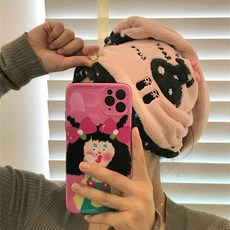 新款刺繡小女孩珊瑚絨吊帶浴裙情侶款吸水速乾不掉毛可穿浴巾浴袍, 1個, 包頭乾發帽-女孩刺繡粉色
