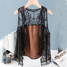 빛나는 판다 린넨 베스트 면 조끼 마 가디건 얇은 여성용 조끼 예쁜 여름 레이스 빅사이즈