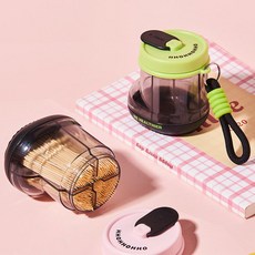 牙籤盒輕奢高級家用個性創意筒高顏值罐商用新款便攜式水果竹籤桶, 綠+白❤2個【更實惠】, 1個