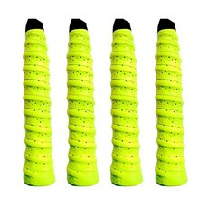 [ 1091043 ] 엔-콩지앤 테니스/배드민턴 라켓 그립 4개 배드민턴 핸드 접착제 야외 미끄럼 방지 테니스 핸들 밴드 테이프 고성능을 위해 감싸기(옐로우), yellow