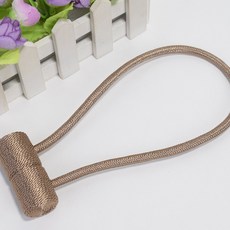실린더 헤드폰 커튼 마그네틱 버클 윈도우 액세서리 커튼 스트랩 스트랩 방직 부자재, 라이트 브라운, 1개