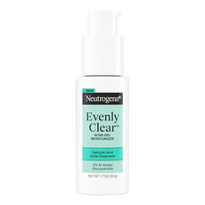 Neutrogena Evenly Clear 여드름 젤 모이스처라이저 살리실산 및 N-아세틸 글루코사민 가벼운 기름지지 않은 페이스 여드름을 치료하고 후 외관을 눈에 띄게 퇴, 50g, 1개