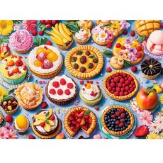 해외 WSCXSC 성인용 300피스 퍼즐 개 과일 풍선 직소 성인 어린이 노인 게임 가족 도전 홈 데코 선물 장난감 51.9 x 38.1cm20.5 15인치 미국매장정품+ 18, Dessert.