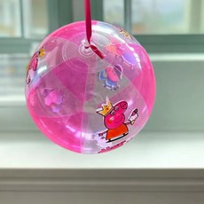 嗨購 六瓣球 六彩球 沙灘球 西瓜笑臉手拍球 充氣皮貨PVC水上充氣兒童玩具, 1個, 小豬奇圓球 10個