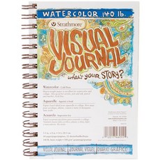 Strathmore Visual Watercolor Journals 63.5kg(140파운드) 14.4cm(5 1/2인치) x 20.3cm(8인치). 22장, Strathmore Visual Watercolor J