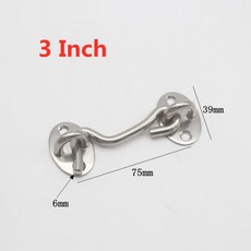 방충망잠금장치 안전 스위치가 있는 인치 초승달 창 장치 캐빈 후크 도어 래치 캐치 홀더설치 나사 포함