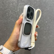 고급스러운 다기능 아이폰 케이스 겸 렌즈 보호+손목 스트랩
