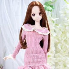 구체관절인형 옷 리본 원피스 60cm급 인형용 SD 도리스돌, 핑크, 1개