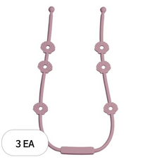 아이벨류 공갈젖꼭지 실리콘 멀티 스트랩 홀더 조개타입, 더스키라일락, 3개