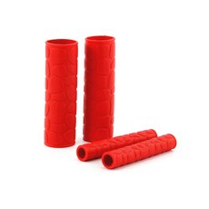 오토바이 실리콘 핸들 브레이크 레버 스로틀 핸들그립, 실리콘레버세트(레드), 1개