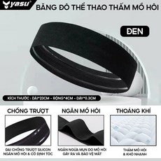 Yasu 針織運動頭帶，吸汗不掉毛，男女適用, 1個, 黑色 2104