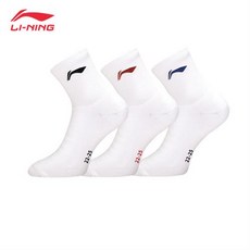 리닝 AWSU060 국대양말 3컬러 여성용선수용 양말 충격흡수 배드민턴 테니스 스쿼시 (AWSU060), AWSU060-3(화이트블루), 1개