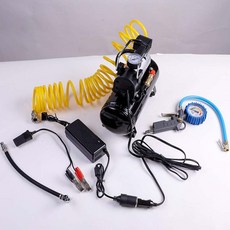 차량용미니 가정용휴대용 자전거 저소음 제품 에어컴프레셔 타이어공기주입기 미니 기압계 공기 기압기, 6.12V/220V 2.5L 펌프+게이지