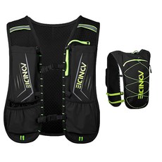 AONIJIE 여성 남성용 방수 및 통기성 러닝 하이드레이션 조끼 119.9g(4.2온스) 경량 조끼 백팩 17.3cm(6.8인치) 휴대폰에 적합 하이킹 트레일 사이클링, Black, 1개