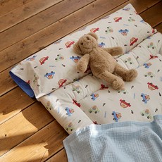 돗투돗 퓨어코튼 일체형 리버서블 낮잠패드 (속통포함), 낮잠패드(붕붕카) + 베개속통