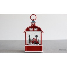 CH1806825 빨간색 집모양 램프 디자인 워터볼 오르골 크리스마스, 눈사람