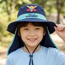헬로카봇 스타가디언 통풍 트임햇 아동용 프론 넥가드 썬햇 플랩캡 자외선차단 물놀이 모자