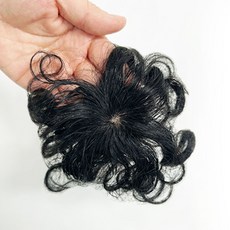 원핀 펌스타일 정수리 커버 100%인모 부분가발 H14, 1개, 자연검정