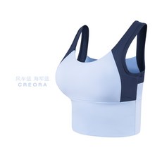 新款撞色瑜伽背心女跑步運動內衣固定杯一體式健身文胸瑜伽服上衣