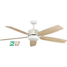 穩帝士 60吋 DC吊扇燈，LED四段光遙控設計, 原木白