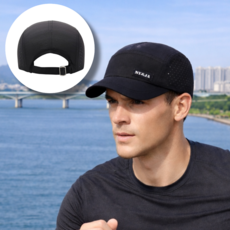 라티엘 통풍이잘되는 메쉬 런닝 모자, 1개, 블랙