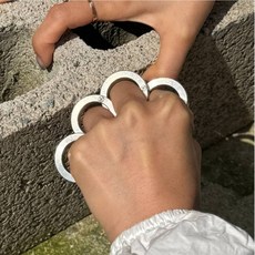 여성 밤길 귀가 휴대용 접이식 호신용 너클 반지 실버 보안용품 호신용, 본상품