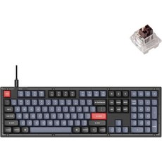 Keychron V6 유선 맞춤형 기계식 키보드 풀사이즈 QMK/VIA 프로그래머블 매크로 핫스왑 가능 K Pro Brown 스위치 Mac Windows Linux(프로스, Hot-swap Keychron K Pro Brown