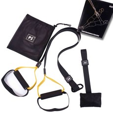 TRX 벨트 밴드 홈짐 운동 트레이닝 피트니스 로프 스트레칭, 옐로우 A세트, 1개