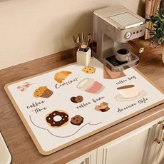 커피 머신 매트 흡 빠른 건조 배수 패드 카운터탑 주방 테이블 보호 미끄럼 방지 방수, 30x40 cm, 2. 11, 1개