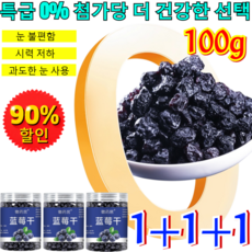 1+1+1【눈의 좋은 파트너】무첨가 자연산 블루베리 드라이 건조 블루베리 100% 야생 블루베리 말린, [1+1+1]블루베리100g*3